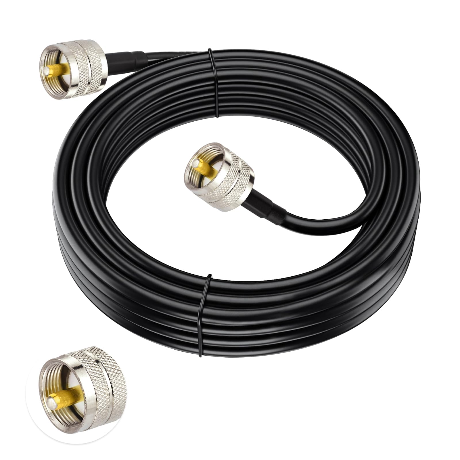 Superbat UHF PL259 ALSR240 CB Radio Cable 3m 50ohm Male to Male Coax Antenna Patch Lead Wire for Two-way/Ham Radio, HF VHF UHF Antenna, Dummy Load, SWR Meter, Walkie Talkie