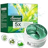 Seaweed Extract Under Eye Patches (80 Pieces) with Collagen & Hyaluronic Acid,Moisturizing Eye Mask for Dark Circle & Puffy Eyes & Bags & Wrinkles, Hydrating Under Eye Gel Mask for Fine Lines