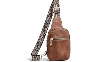 GLOSIW Small Sling Bag for Women Vegan Leather Crossbody Bag Purse for Women Trendy Fanny Packs Chest Bag for Travel
