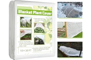 Dafoecheer Plant Covers Freeze Protection 10ft×30ft,0.9oz Floating Row Cover Garden Fabric,Outdoor Plant Covers for Winter Freeze Protection
