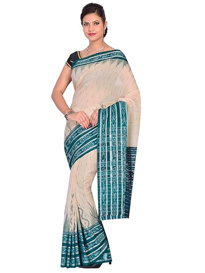 ODISHA HANDLOOM Womens Sambalpuri Ikat Cotton Saree (OHAUG2019-134)