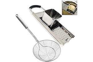 Premium Grade Stainless Steel Spaetzle Maker with Comfort Grip Handle, Stainless Steel Spider Strainer Skimmer Spoon Pasta St