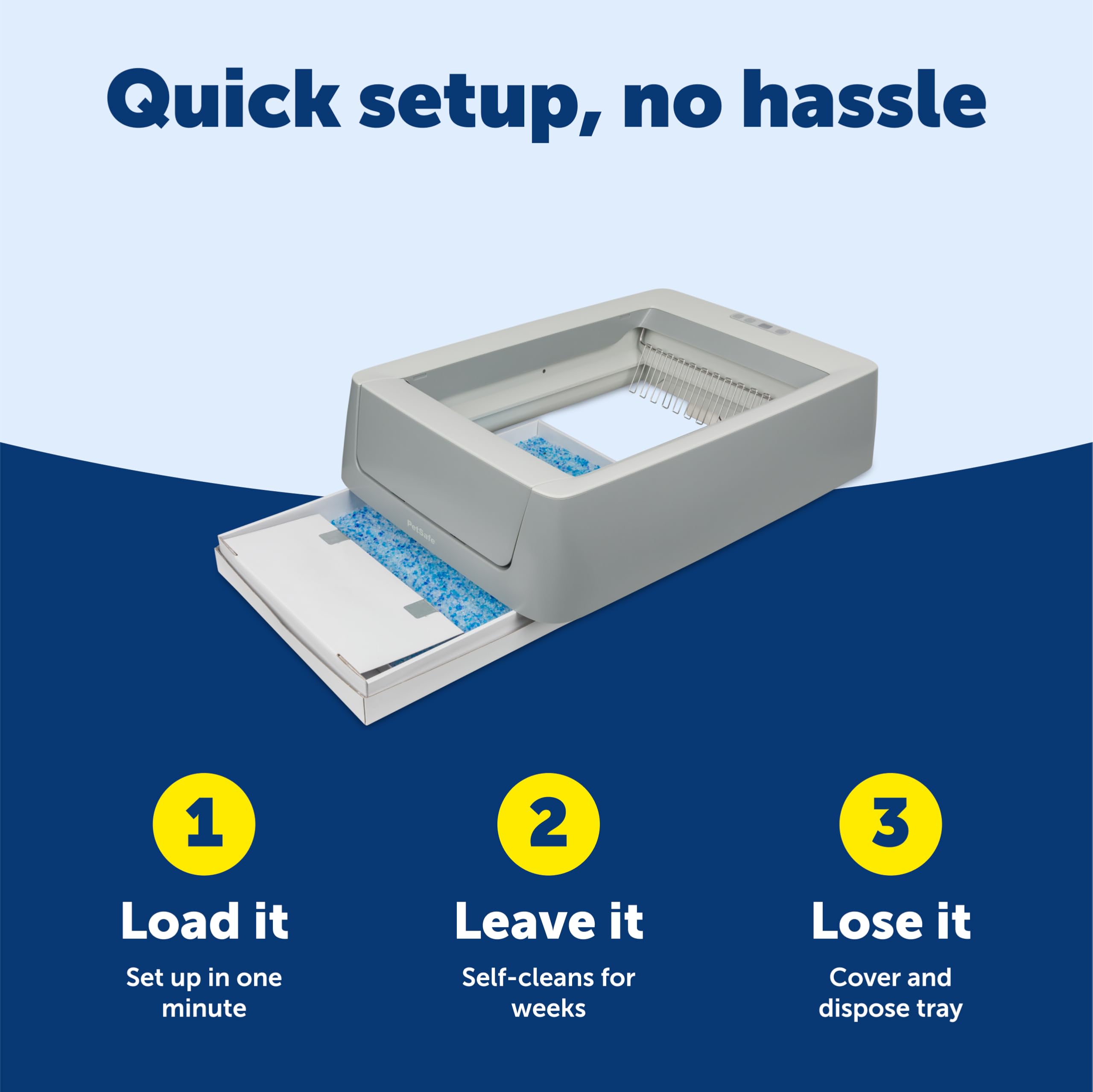 PetSafe ScoopFree Crystal Smart Self-Cleaning Automatic Litter Box - Uncovered Motion-Sensing Cat Box with Integrated Health Counter & App - Includes 1 Disposable Crystal Litter Tray - View 5