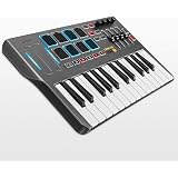 Donner DMK 25 MIDI Keyboard Controller Music Mini Key With 8 Backlit Drum Pads, 4 Knobs 4 control faders MIDI Controller BLAC