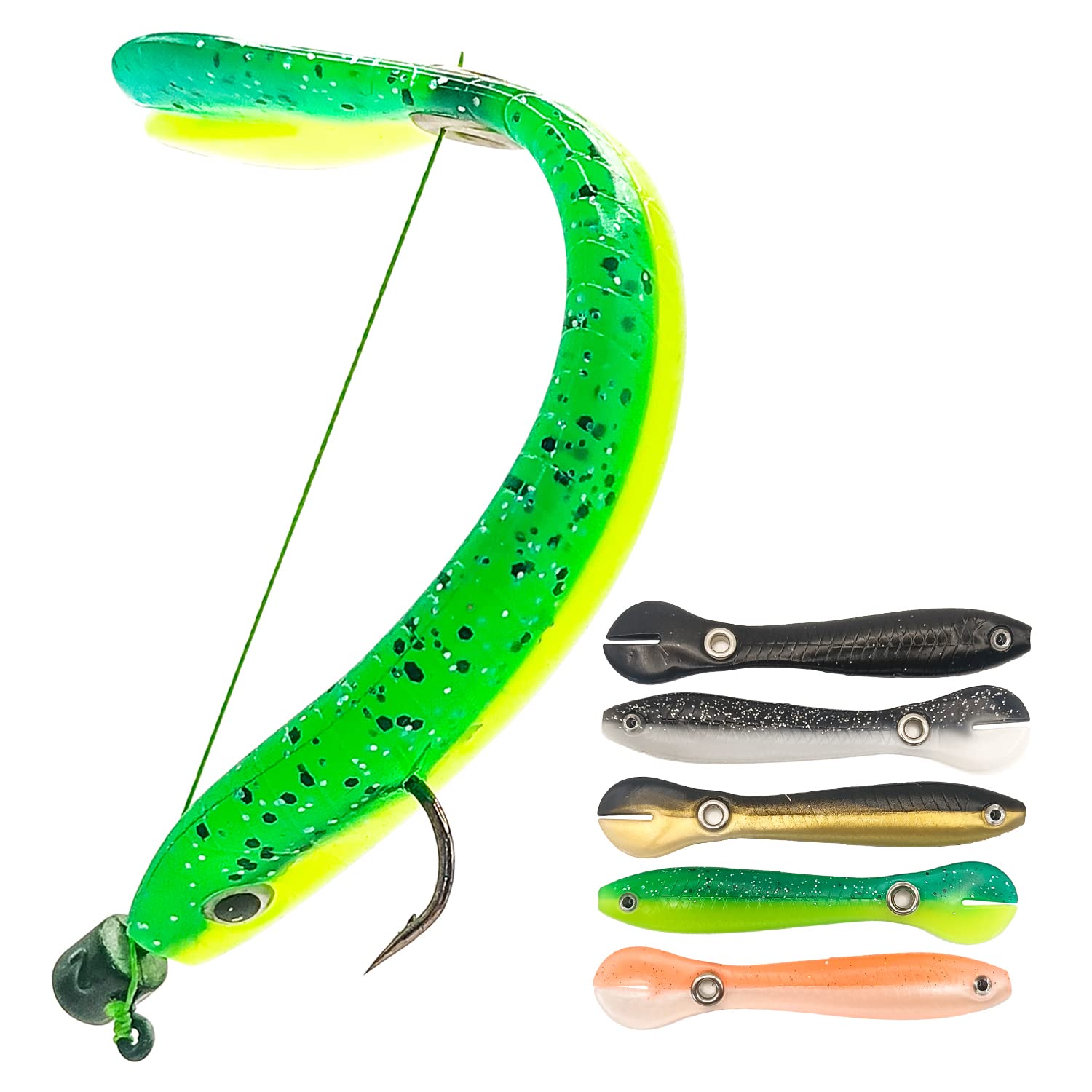 Pelican Mate Fishing Lures Soft Bionic Lures for Bass Fishing Slow Sinking Swimming Baits Freshwater 3.9''/0.2oz (Pack of 5) — image 1