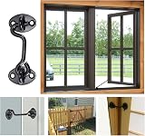 LIYUABU Black Stainless Steel Cabin Hook Eye Latch Lock for Shed Gate Door 100mm view 2
