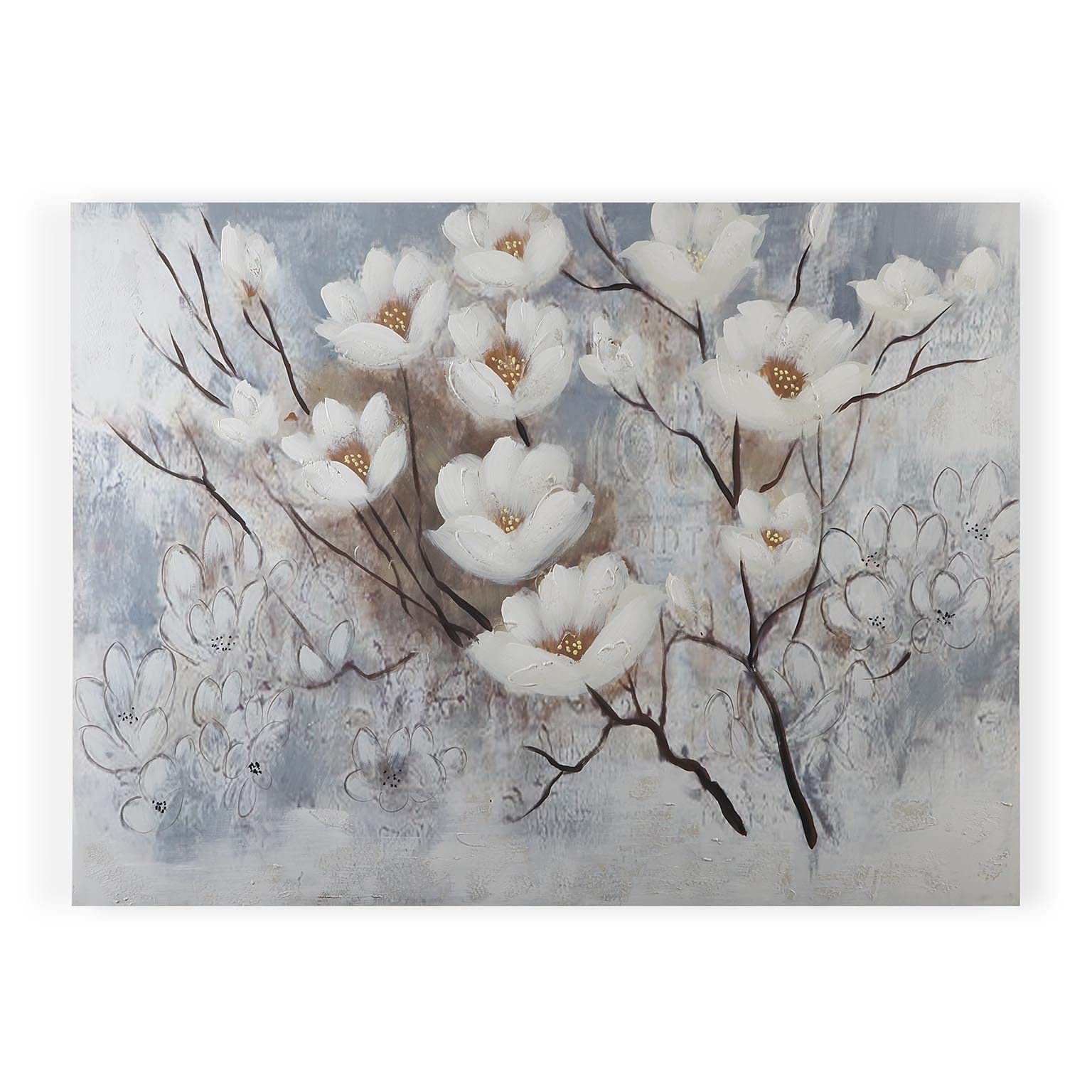 Painting Flowers Canvas (2,8 X 90 X 120 Cm)