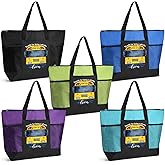 Abbylike 5 Pcs Bus Driver Appreciation Gifts Tote Bags Drivers Thank You Gift Bags Zipper for Women Men