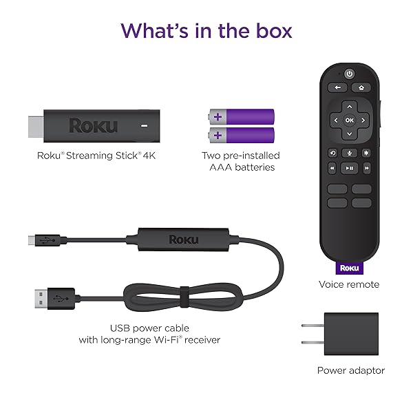 ROKU STREAMING STICK 4K | PORTABLE ROKU STREAMING DEVICE 4K/HDR/DOLBY VISION WITH VOICE REMOTE, FREE & LIVE TV