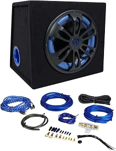 Car Subwoofer+Sub Enclosure Box+Amp Kit 