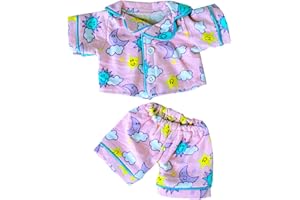 STUFFEMS TOY SHOP Sunny Days Pink Flannel PJ's Clothing Fits Most 8"-10" Webkinz, Shining Star and 8"-10" Make Your Own Stuffed Animals