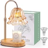 Flower Candle Warmer Lamp with Timer - Dimmable Electric Candle Lamp, Glod | Birthday Gifts for Women Mom, House Warming Gifts New Home Decor, Adjustable Wax Wamer Light for Jar Candles
