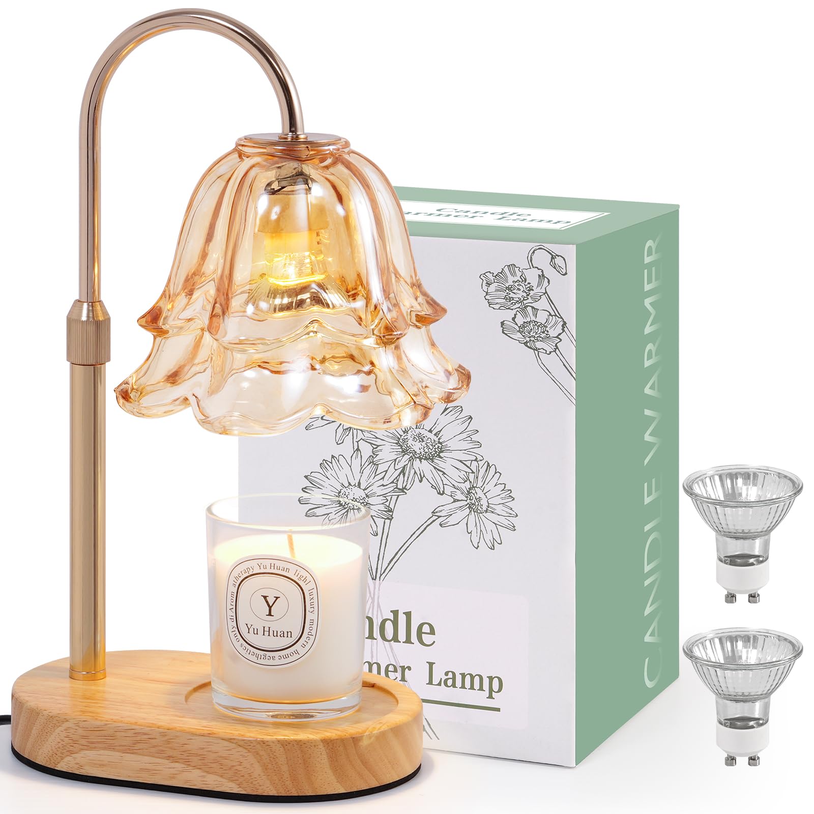 Photo 1 of **MAJOR DAMAGE**
Flower Candle Warmer Lamp with Timer - Dimmable Electric Candle Lamp, Birthday Gifts for Women Mom, House Warming Gifts New Home Decor, Adjustable Wax Wamer Light for Jar Candles, Valentines Day Gift