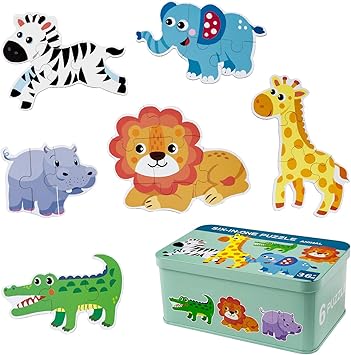 Comius Sharp Puzzle de Madera, 6 Pack Rompecabezas Puzzle Juguetes Bebes para Niños de 1 2