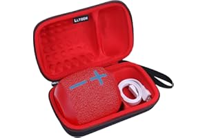 L LTGEM LTGEM Hard Travel Carrying Case for Ultimate Ears WONDERBOOM 2/3 / 4 Portable Waterproof Bluetooth Speaker, Black+Red