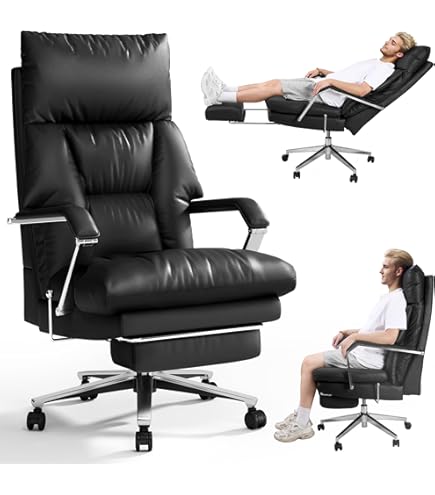 Massage Office Chair With Heat - Reclining Executive Chair With Footrest, Adjustable Headrest, 400 Lb Capacity