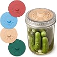 Original Patented Airlock Fermentation Lids for Wide Mouth Mason Jars, Fermenter Caps, Fermentation Kit for Sauerkraut & Pick