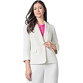 Kasper Womens Linen One Bttn Jacket W Bttn Sleeves