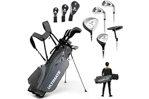 ULTIMATE Men's Complete Golf Club Set – Right-Handed, 9/11-Piece Full Set Including 460cc #1 Driver, #3 Fairway Wood, Hybrid, #6, #7, #8, #9, #P Irons, and a Precision Putter