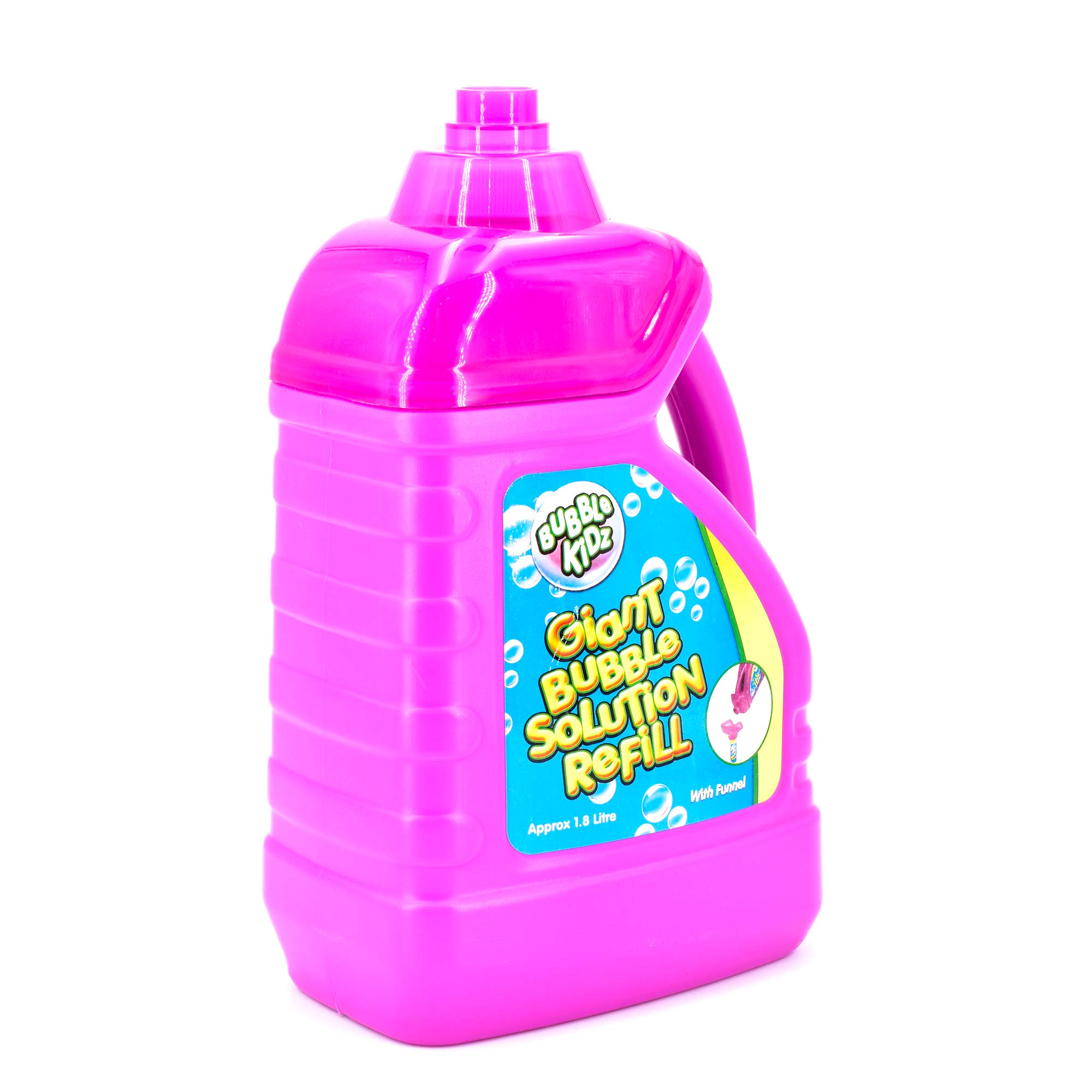 Bubblekidz 1.8 Litre Bubble Mixture Liquid Solution Refill Bottle with Pouring Funnel