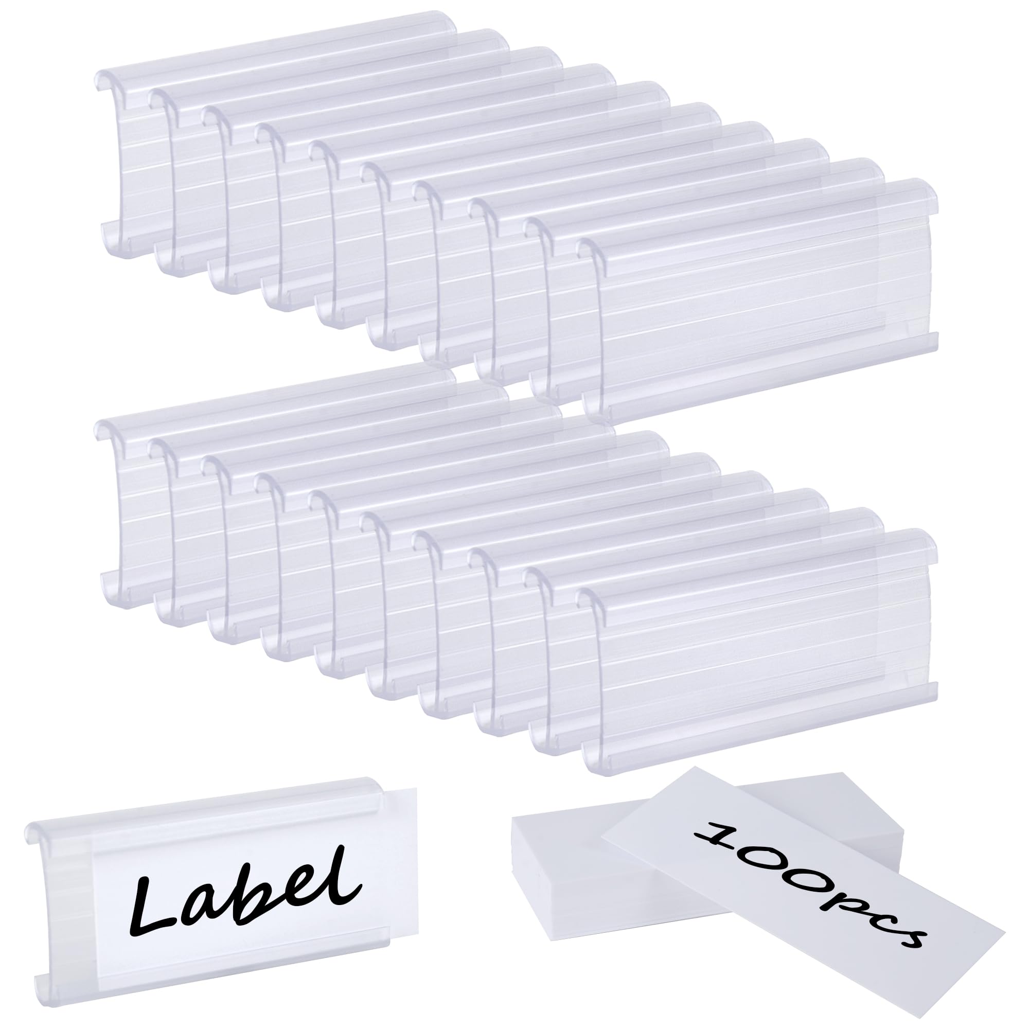 100Pcs Wire Shelf Label Holder,Compatible with