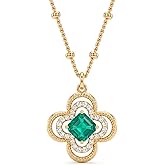BENEIGE Gold Necklace For Women 14K Gold Plated Cubic Zirconia Charm Necklaces Pendant Jewelry Gifts
