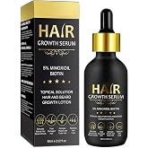 5% Minoxidil Hair Growth Serum for Men &amp; Women - for Stronger Thicker Longer, Hair Regrowth Treatment- 2.02 oz