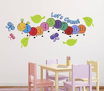 Luke and Lilly Numbers,1,2,3 Design Vinyl Wall Sticker (115 * 45cm)