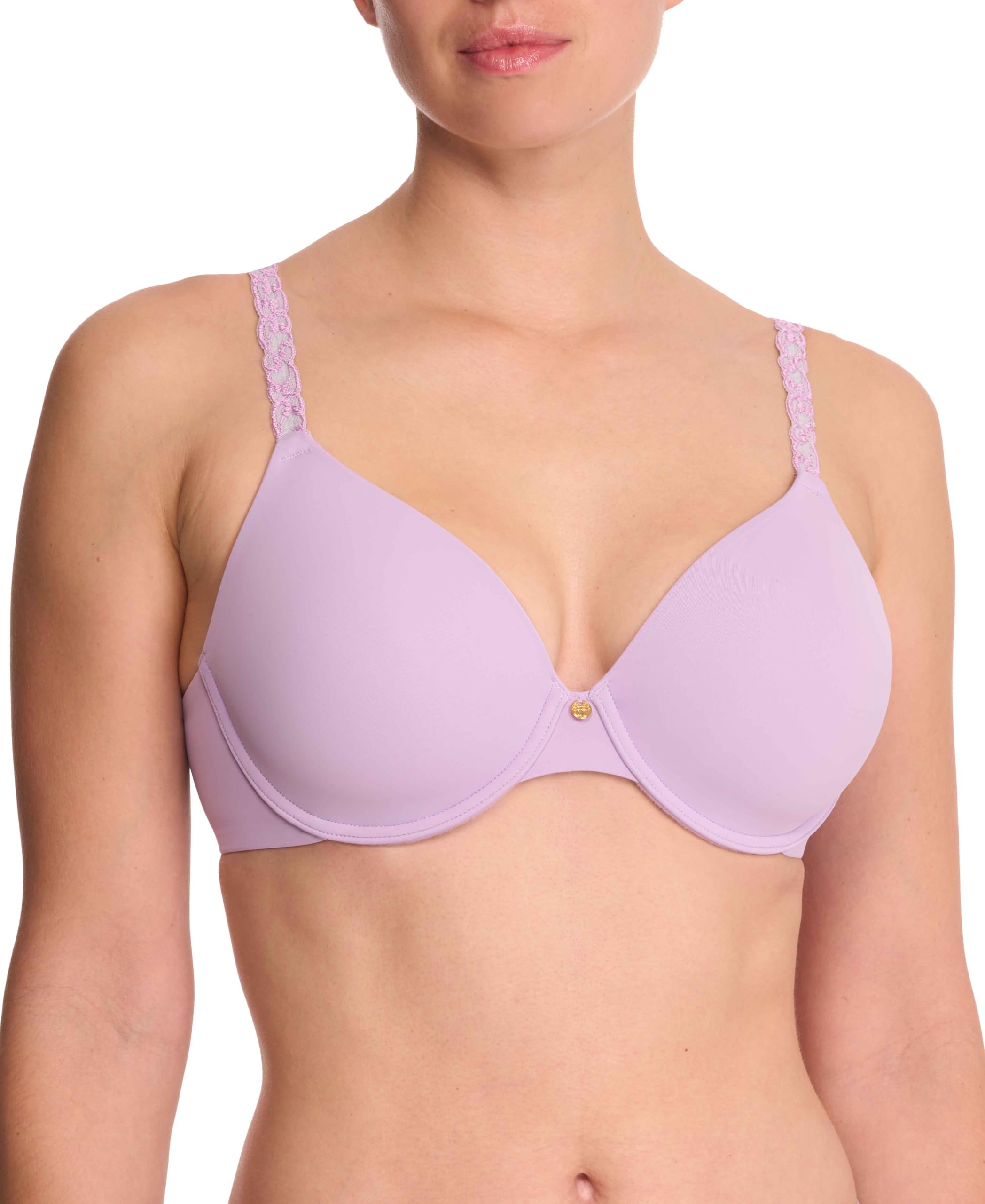 Natori Women’s Pure Luxe Custom Coverage Contour Underwire, Lilac Dream/Mink