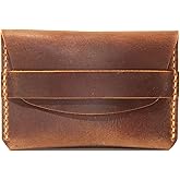 Turbosnail Leather Card Holder, Custom Minimalist Cardholder, Credit Card Holder, Slim Card Holder Gift, Credit Card Holder, Small Leather Card Wallet,Business Card Case (Brown)