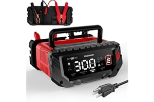 YHCHKJ 30 Amp 6V/12V/24V Chargeur de batterie intelligent, chargeur de batterie de voiture, Lithium, Lifepo4, mainteneur de b