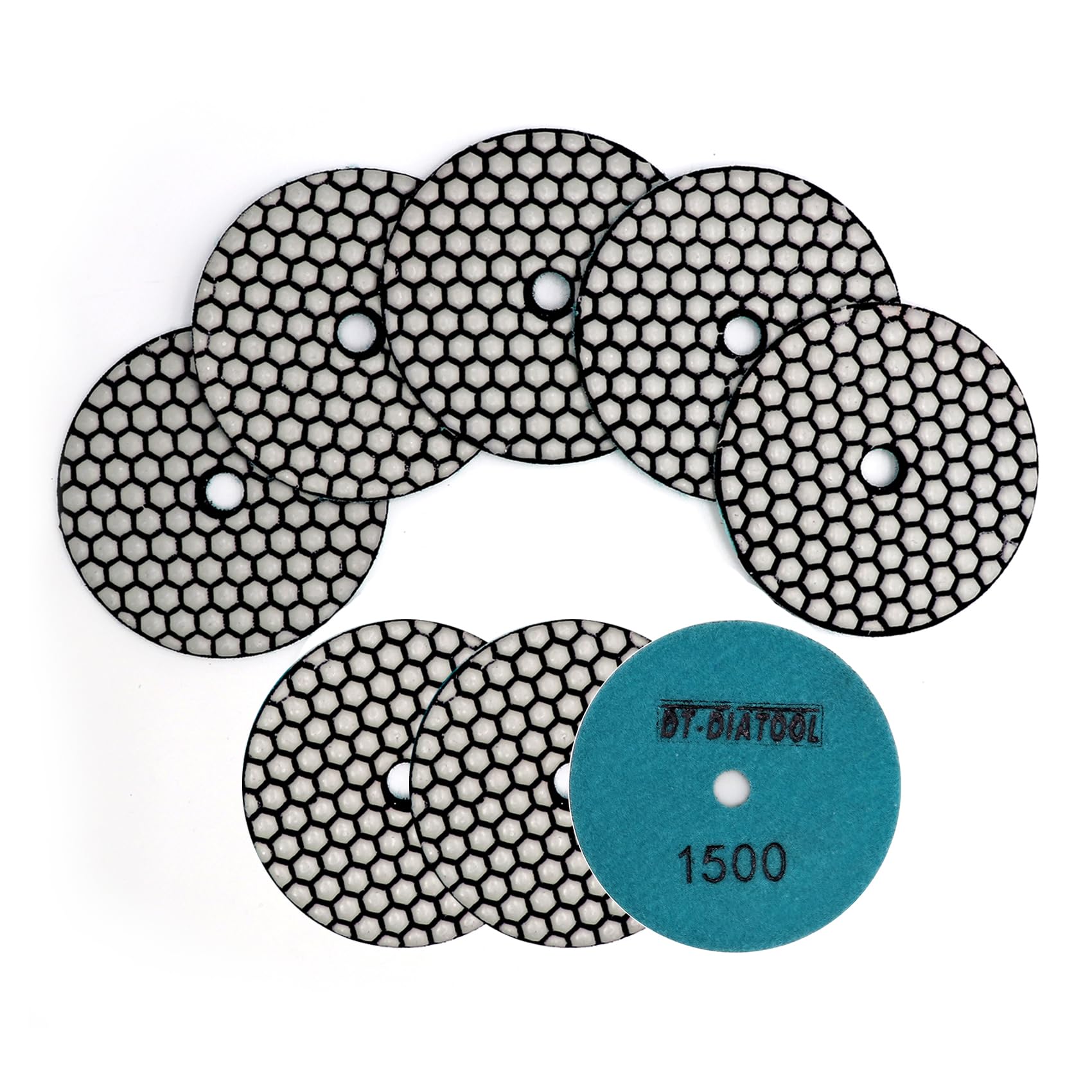 DT-DIATOOL Dry Diamond Polishing Pads 4 Inch/100mm 8PC #1500 for Granite Marble Ceramic — image 1