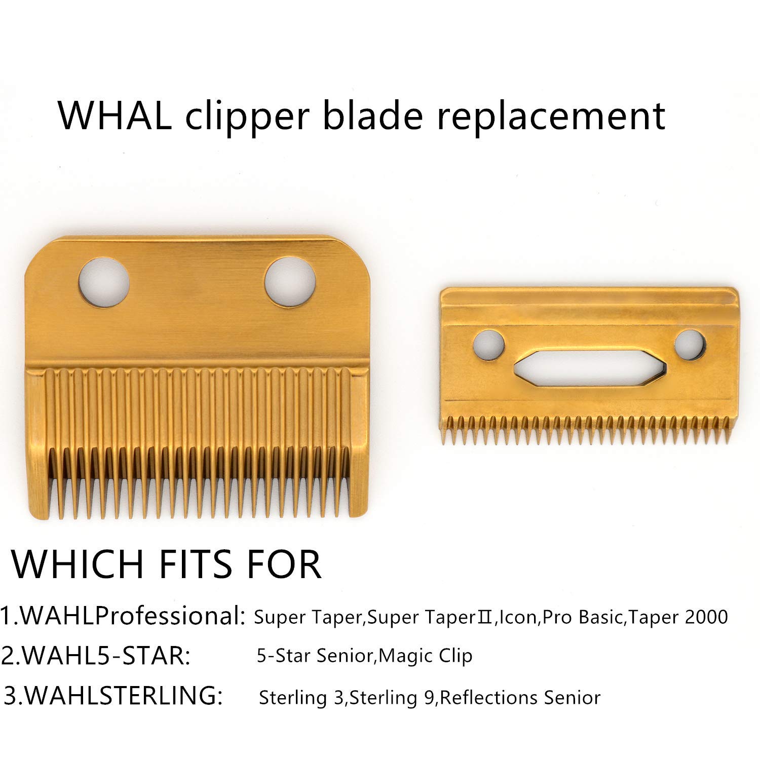 HONGNAL Clipper Blades For Wahl, 2 Hole (1Mm - 3Mm) Hair Trimmer Replacement For Wahl 1006,Super Taper #8400 Wahl #30-15-10 Blade Set