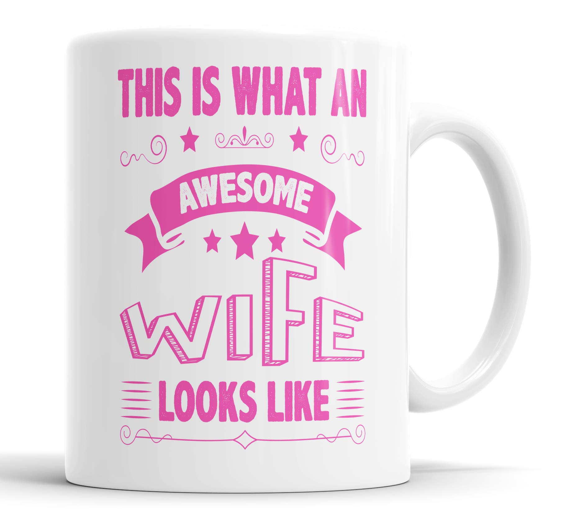 This is What an Awesome Wife Looks Like Mug Humour, Joke, Leaving Present, Friend Gift Cup Birthday Christmas, Ceramic Mugs