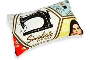NAKPUNAR Emery Pincushion for Sewing - Filled with Abrasive Emery Sand - Handmade in USA (Retro Girl Sew Over It)
