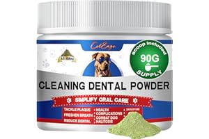 ColEaze Dog Teeth Cleaning Powder - Dog Plaque and Tartar Remover - Dental Powder for Dogs Teeth with Activated Carbon- Dog Breath Freshener to Help Dog Dental Care