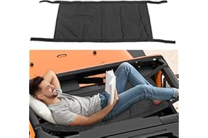 BULYZER for Jeep Sunshade Hammock Roof Top - Fit for Jeep Wrangler YJ/TJ/JK/JL (1987-2024) & Gladiator JT, 2-Door & 4-Door Mesh Shade Cover UV Protection & Quick-Install Design Black