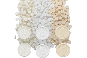 ONWINPOR White Wax Seal Beads, 300Pcs White Mix Sealing Wax Beads for Wax Seal Stamp, Pearl White Wax Seal Beads Set with 3 Colors Perfect for Gift Sealing, Letter Wax Sealing (White Mix)
