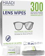 HAADI Glasses Cleaner Wipes 300 Pack 6x5 Inches Free Streaks view 1