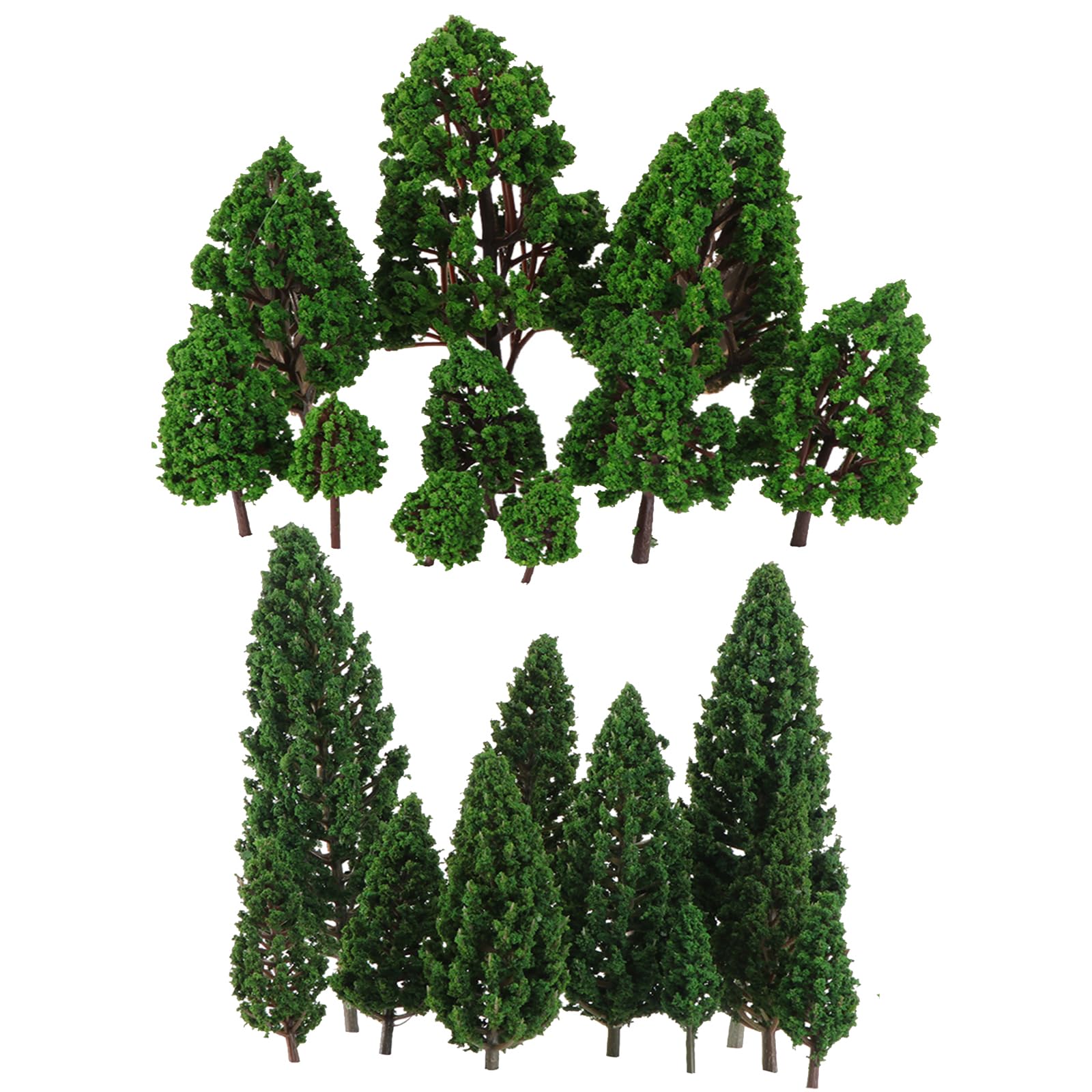 NUOLUX Miniature Trees 22 Pieces 1:50 Scale Model Trees for Architecture Landscape Model Making Green Mixed Forest Set for Model Railway Decoration