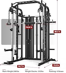 DONOW Smith Machine with Weight Stacks Power Cage