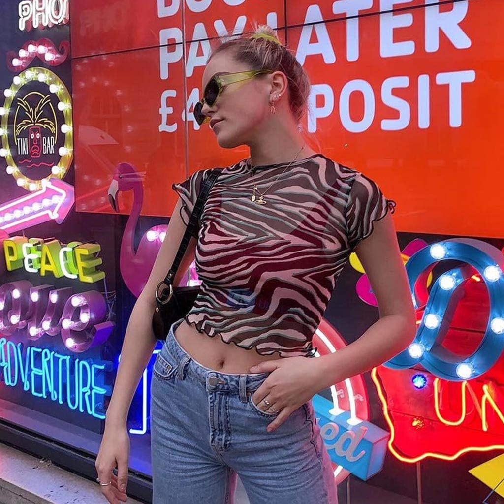 sheer zebra top