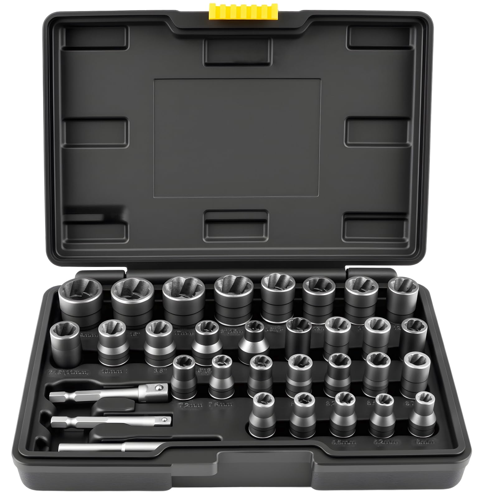 Photo 1 of Luney Easy Out Bolt Extractor Kit, 32 PCS Lug Nut Extractor Socket Set, 1/4" & 3/8" Drive Rounded Bolt Remover, Lug Nut Removal Tool for Removing Damaged Frozen Rusted Rounded-Off Bolts Nuts & Screws