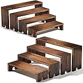 Large 2 Set wood tone Wooden Tiered Display Stands 4 Tier Stackable Pine Wood Display Risers, Suitable for Vendor Events, Cupcake Stands, cake stand Wooden Dessert Table Sets, Vendor Booth Displays,Cosmetic & Perfume Display Tools, Kitchen Spice Storage, Outdoor Party Food Displays display stands(Sizes: 12 Inches, 11.2 Inches, 10.4 Inches, 9.6 Inches)