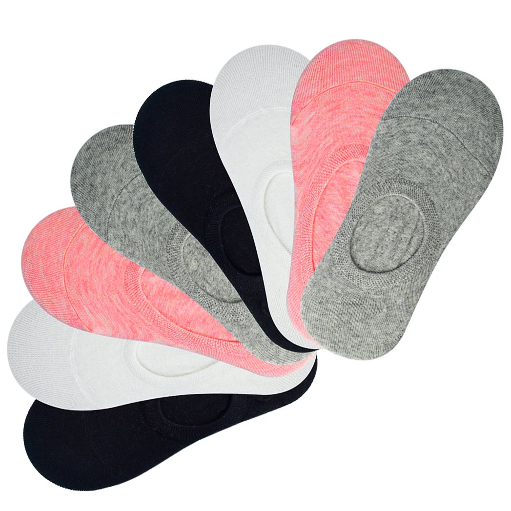 Miayon 12 Pairs Women Casual Socks Low Cut Invisible Socks Pure Cotton Anti-Sliped Boat Socks for Women