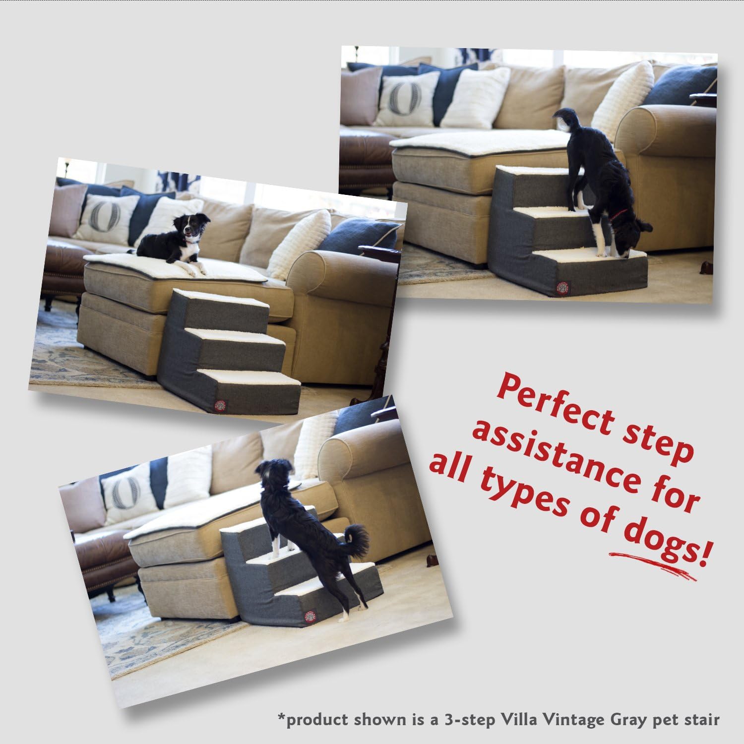 Majestic Pet Portable Pet Stairs | Soft Sherpa Foam Feeling Step | Steps for Dogs & Cats | Puppy & Kitty Ramp | Perfect for Bed & Sofa : Pet Supplies
