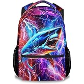 NICEFORNICE Kids Backpack for Boys - Shark Backpacks for Elementary School, Preschool - 17 Inch Large Capacity Students Bookbag for Travel, Outdoor