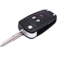 HQRP Remote Flip Folding Key Fob Shell Case Keyless Entry w/ 3 Buttons Compatible with Chevrolet Spark 2013 2014 2015 2016