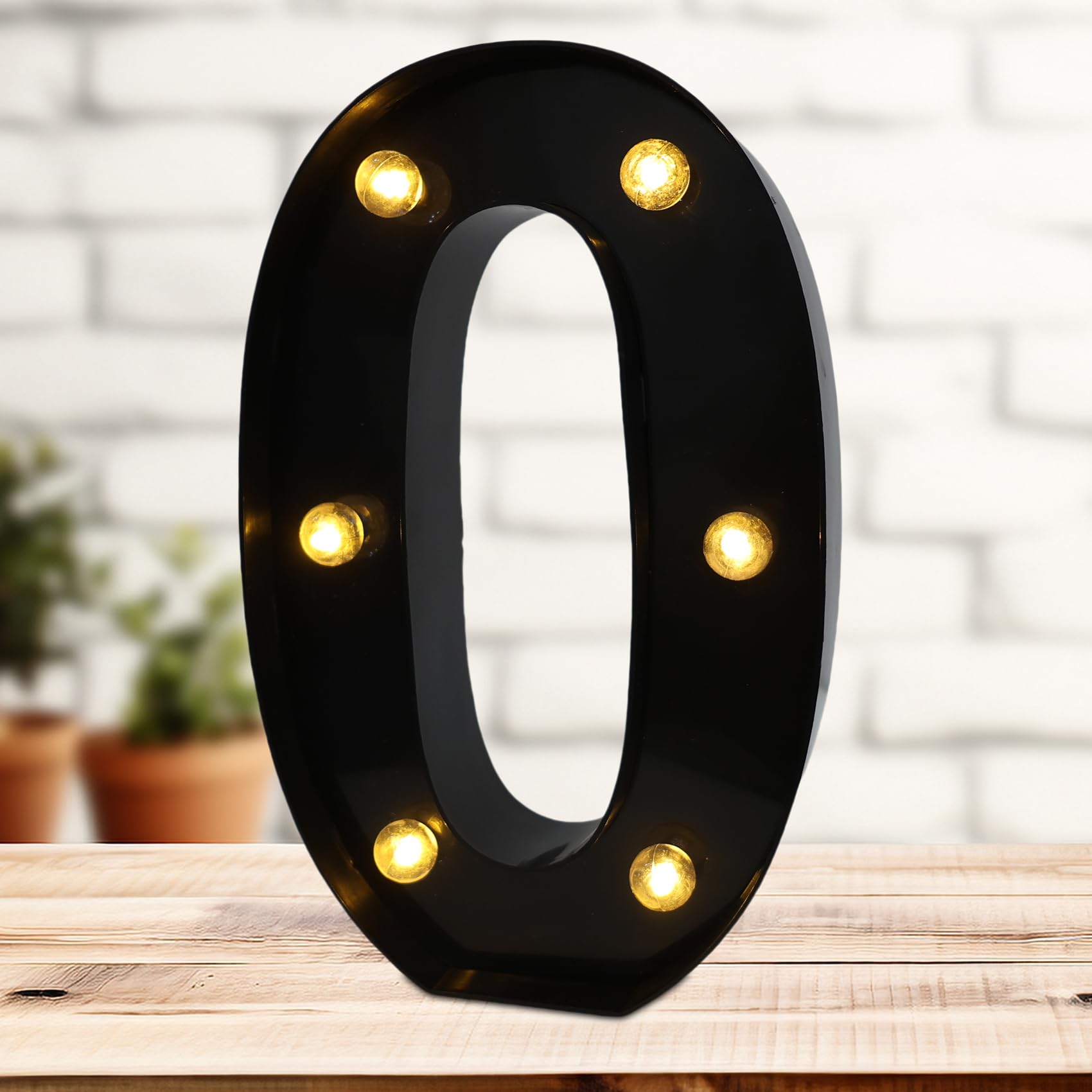 Photo 1 of LED Marquee Numbers, 8.58 Inch Led Light Up Numbers for Party, Small Light Up Letters, Battery Powered Lighted Number for Table, Birthday, Night Light, Christmas or Home Decor (Black, Number 0)