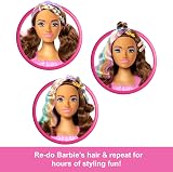 Barbie Styling Head with 20+ Hair Accessories Dark Brown Hair JFG82 view 4
